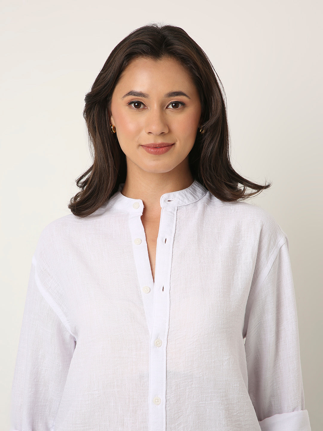 White Mandarin Shirt