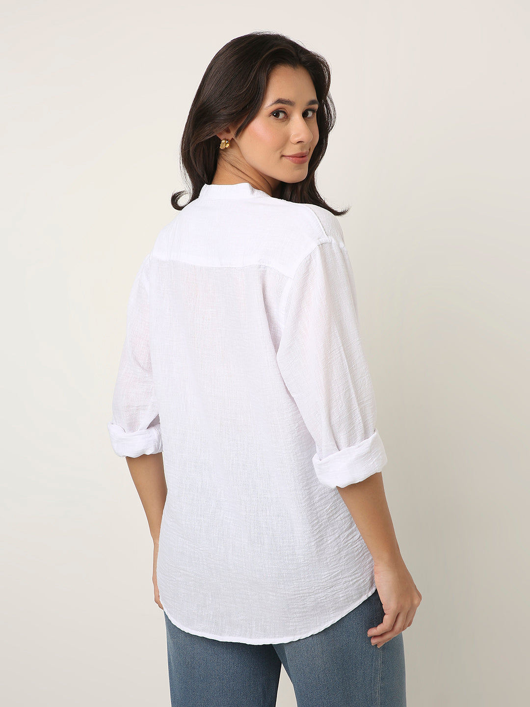 White Mandarin Shirt