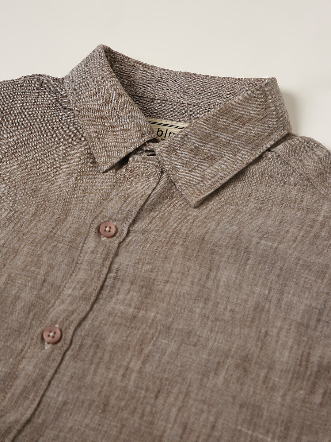 Mocha Brown Textured Casual Shirt