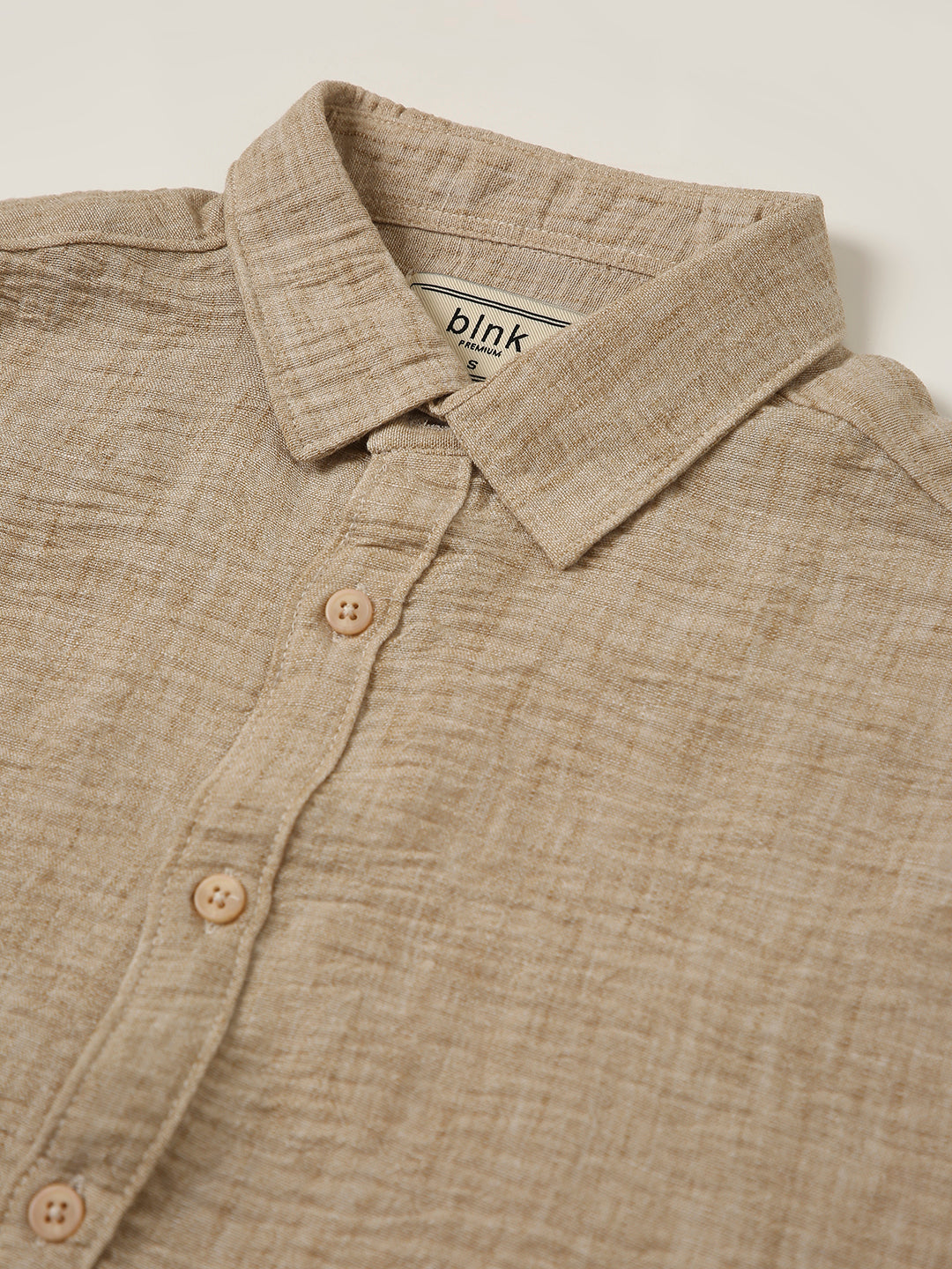 Beige Textured Casual Shirt