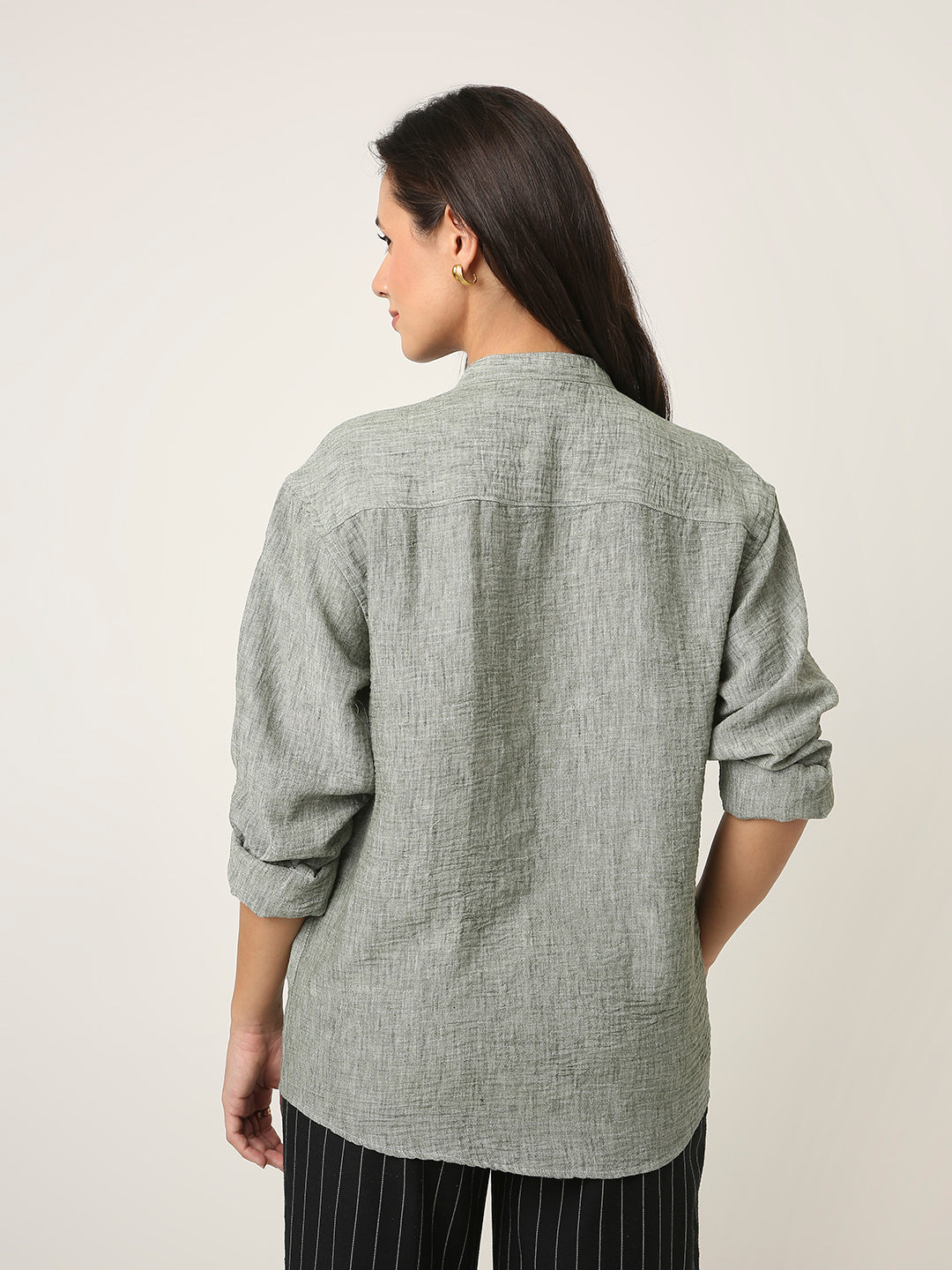 Green Mandarin Shirt