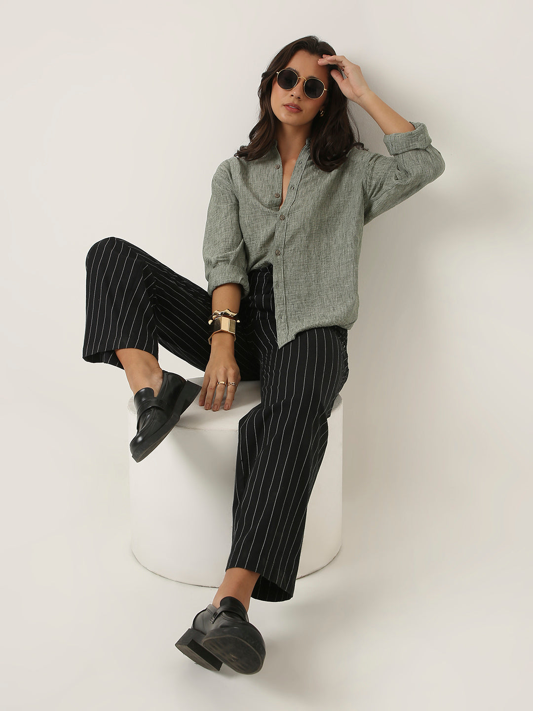 Green Mandarin Shirt