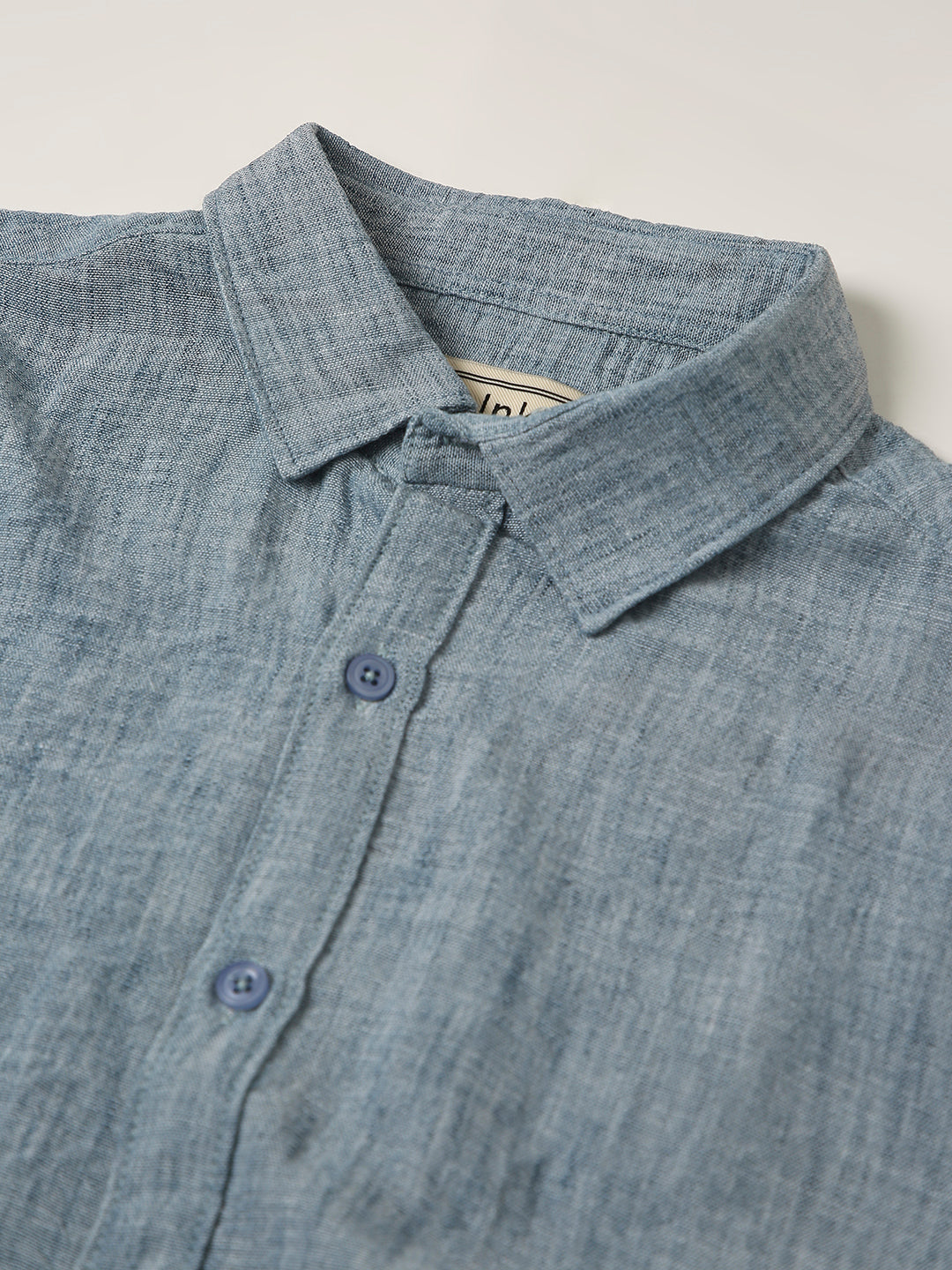 Blue Textured Casual Shirt