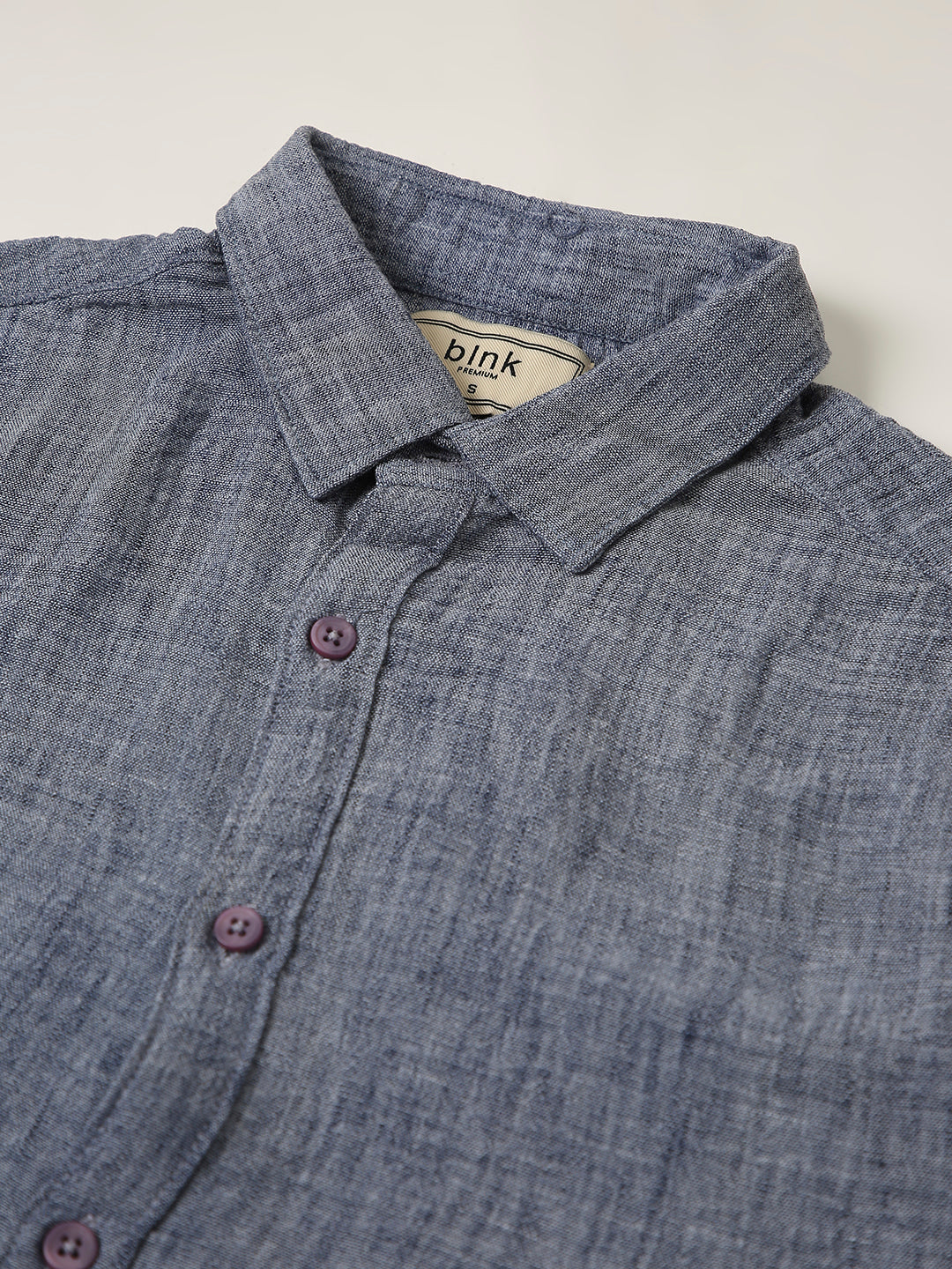 Dark Blue Textured Casual Shirt