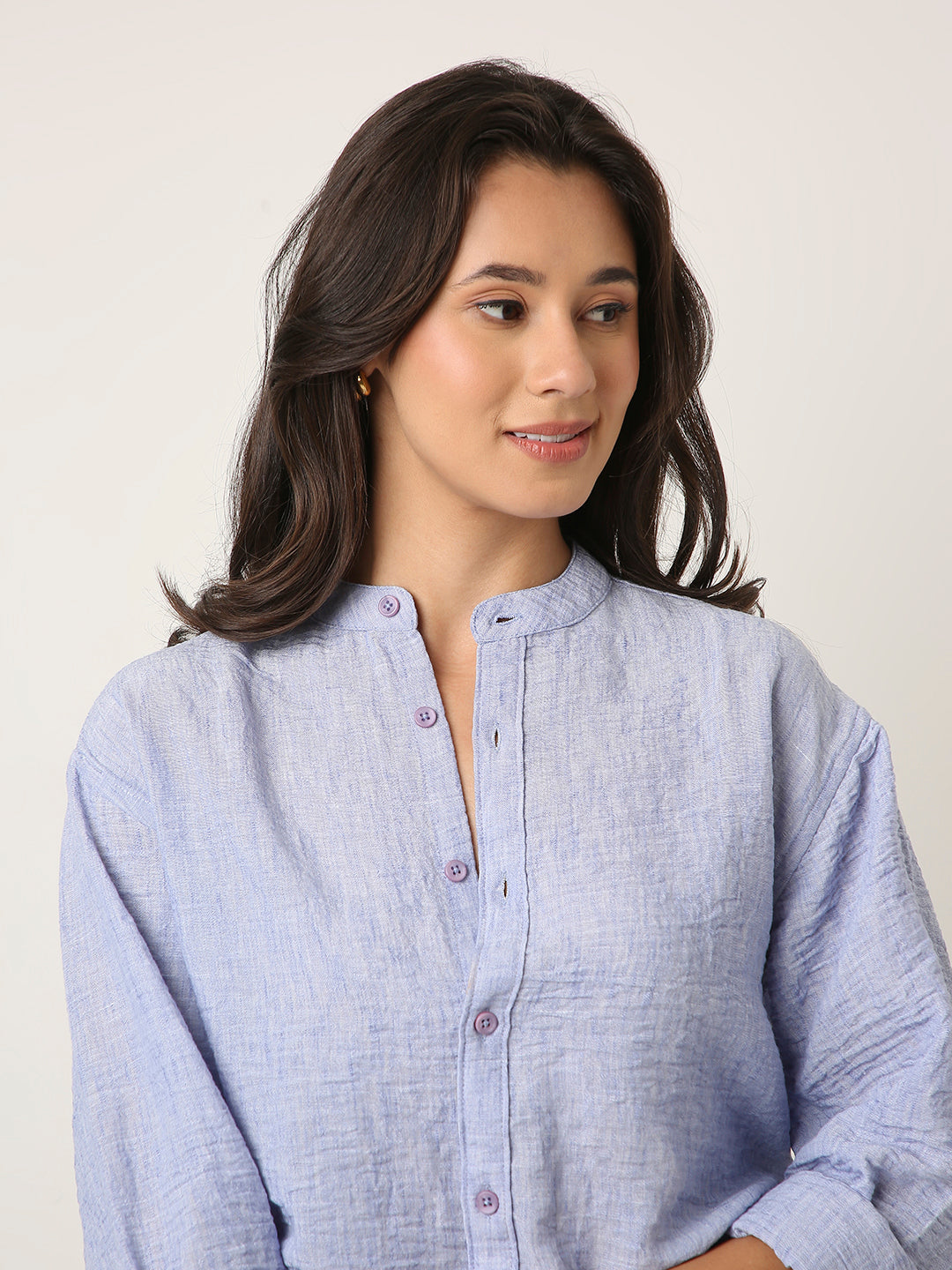 Blue Mandarin Shirt