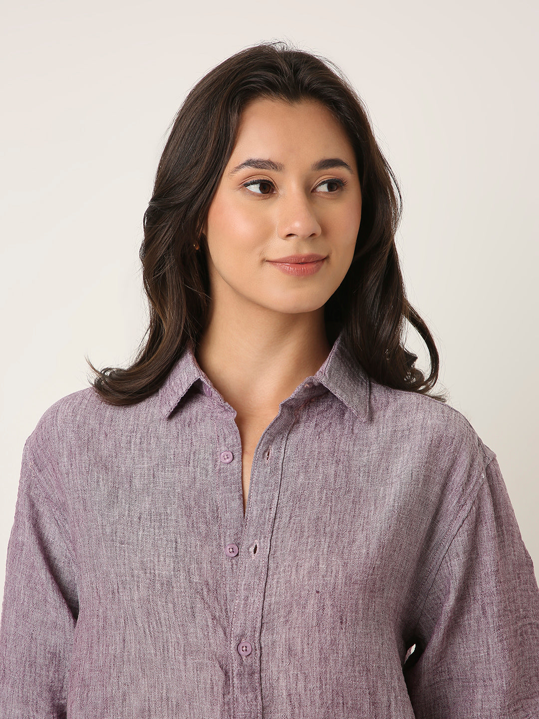 Plum Textured Casual Shirt