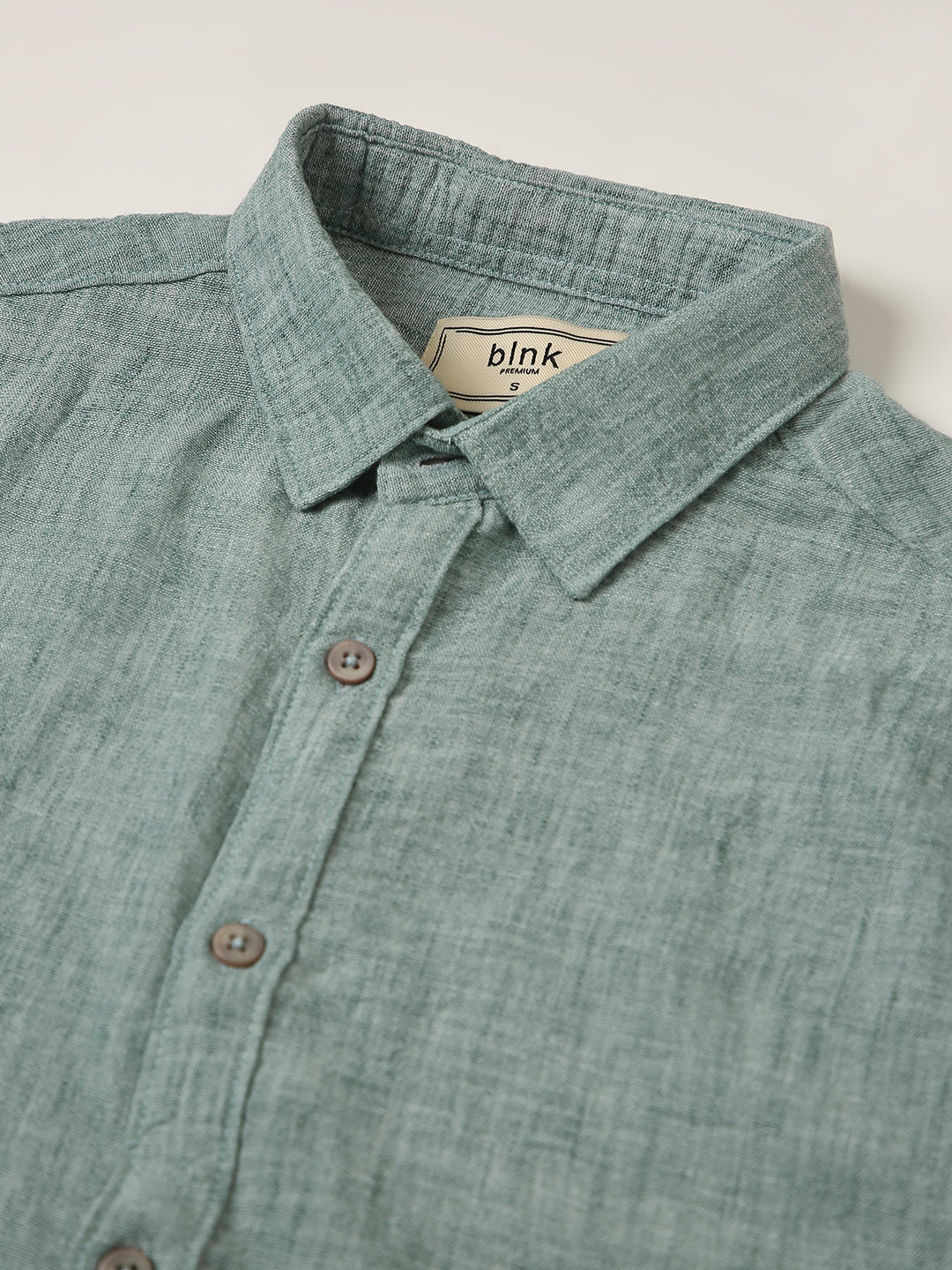 Green Textured Casual Shirt