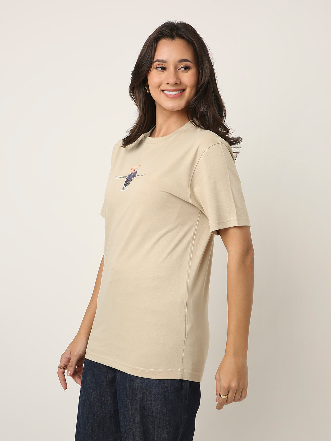 RELAXED FIT:SAND PRINTED TSHIRT