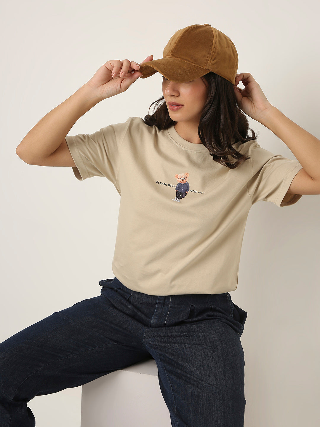 RELAXED FIT:SAND PRINTED TSHIRT
