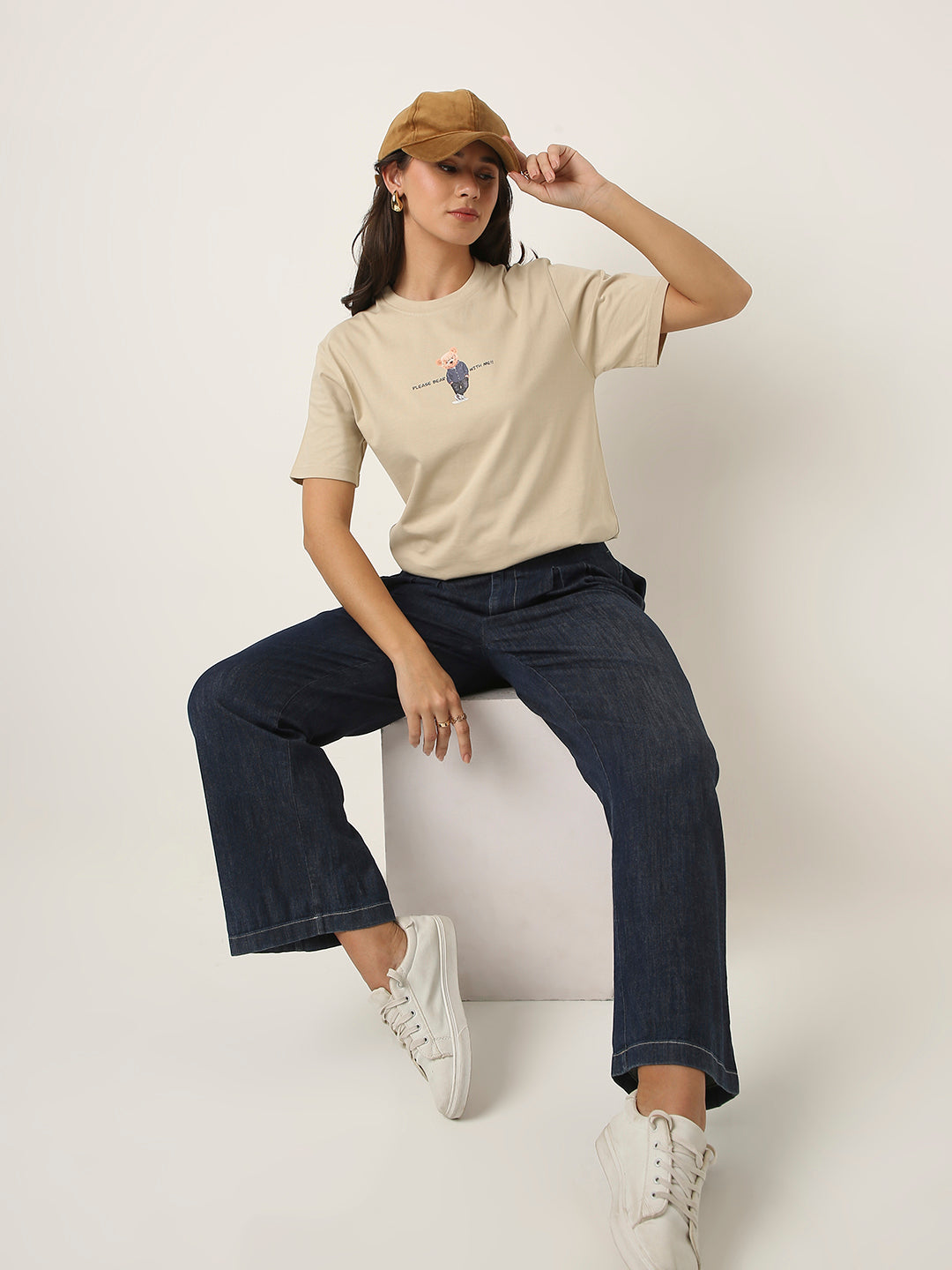 RELAXED FIT:SAND PRINTED TSHIRT