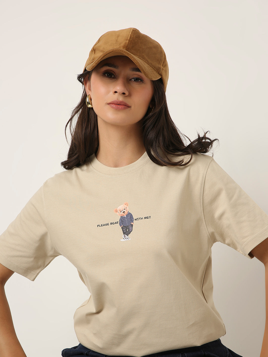 RELAXED FIT:SAND PRINTED TSHIRT