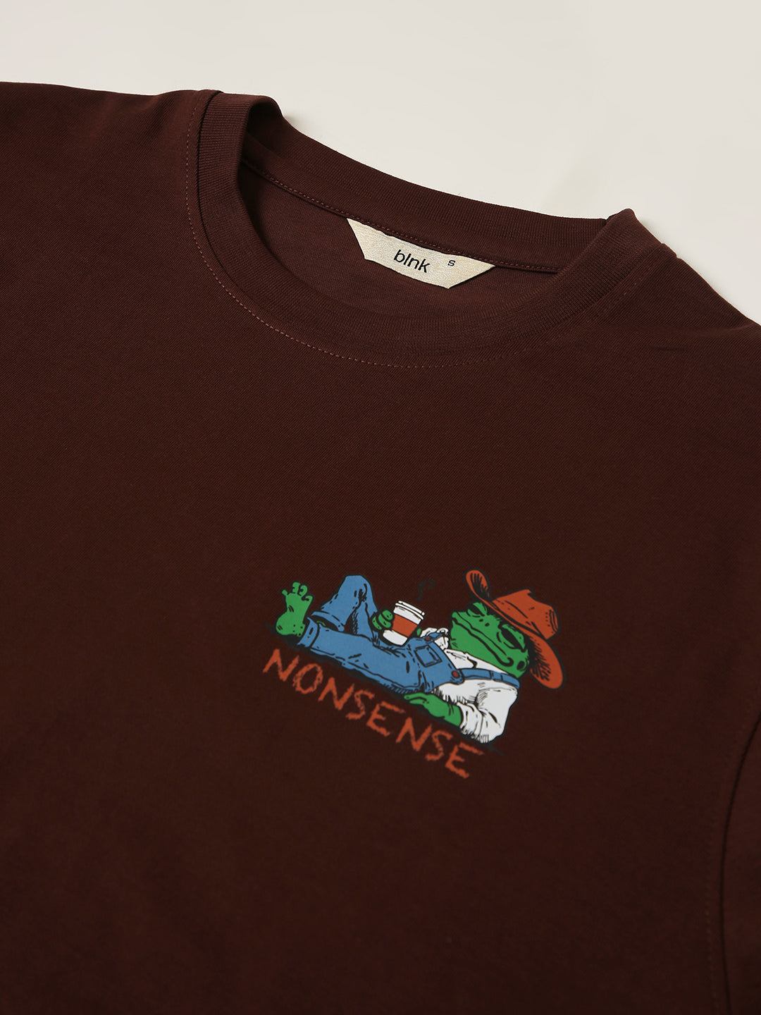 RELAXED FIT: BROWN PRINTED TSHIRT