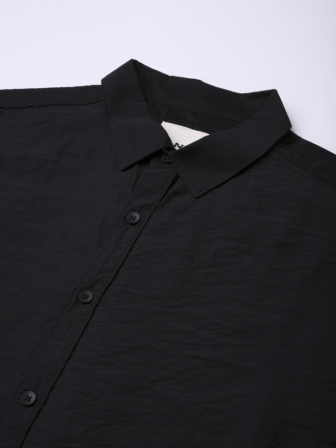 BLACK ESSENTIAL VISCOSE SHIRT
