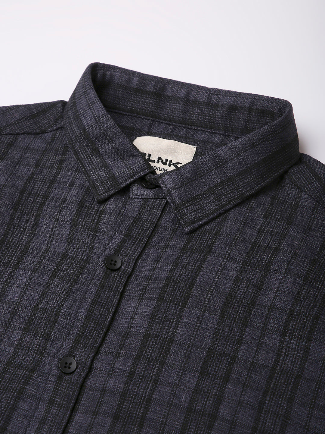 DARK GRAY CHECKERED CASUAL SHIRT