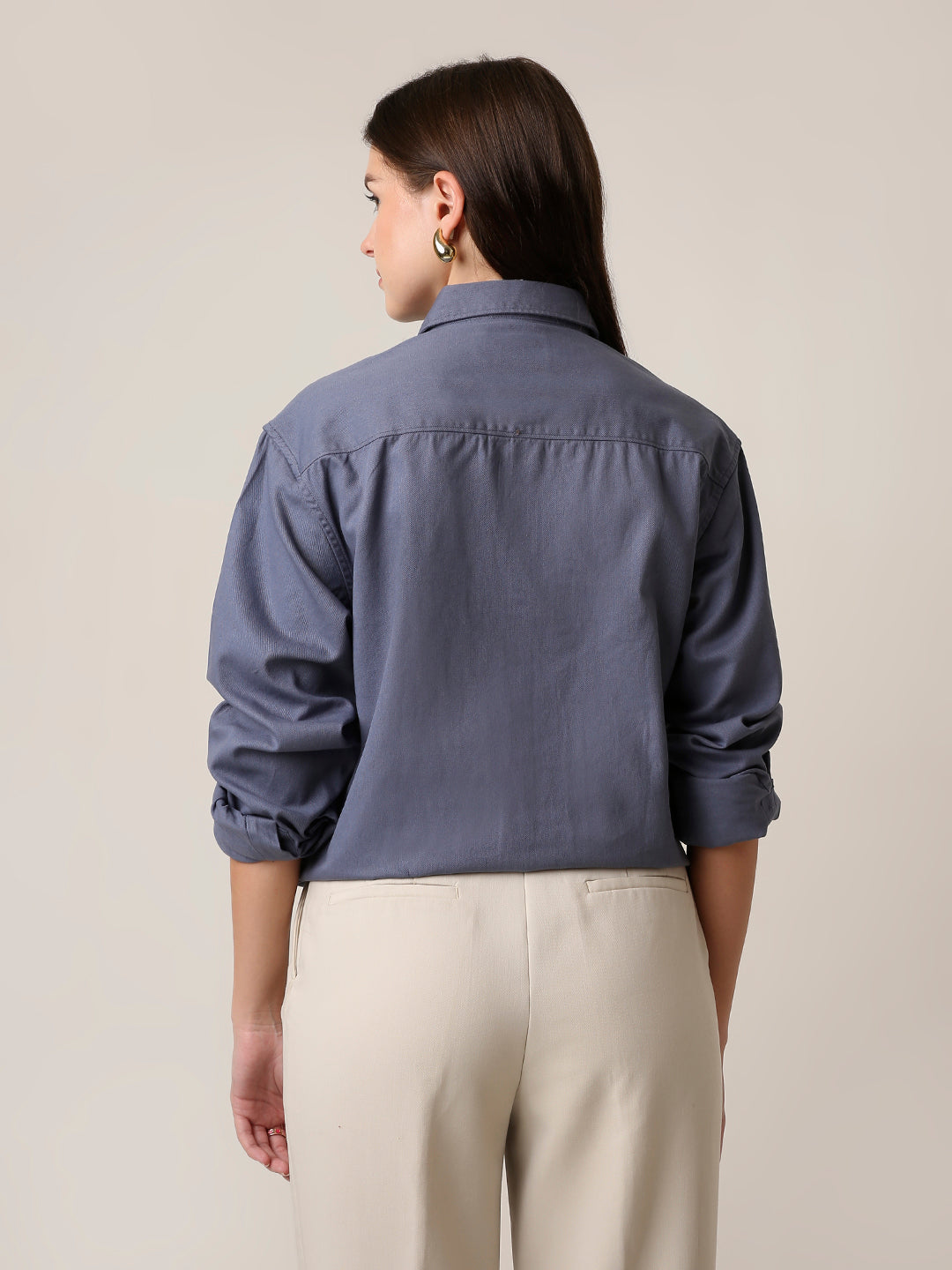 Blue Utility Pocket Casual Shirt