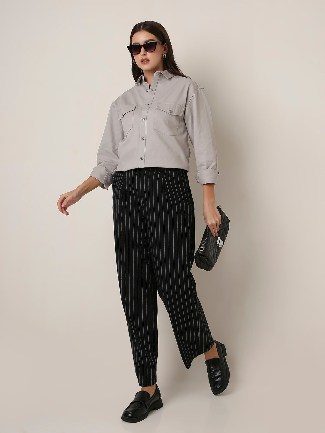 Grey Utility Pocket Casual Shirt