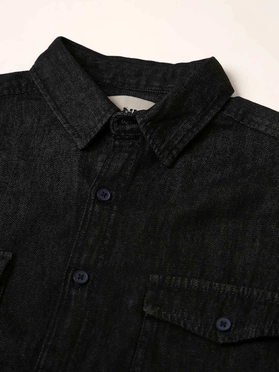Raw Black Denim Utility Shirt