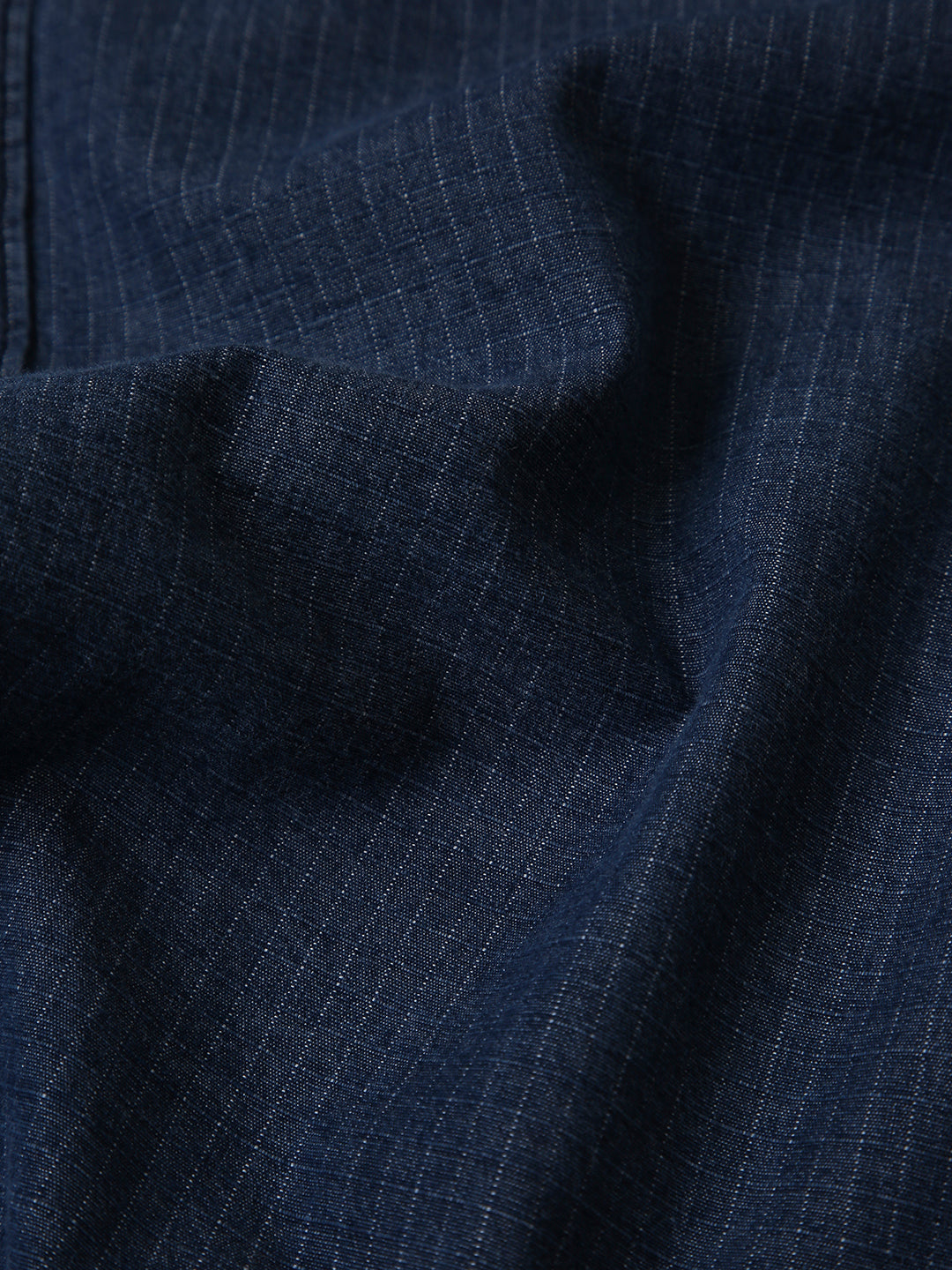 Blue Washed Denim Textured Oversized Casual Shirt