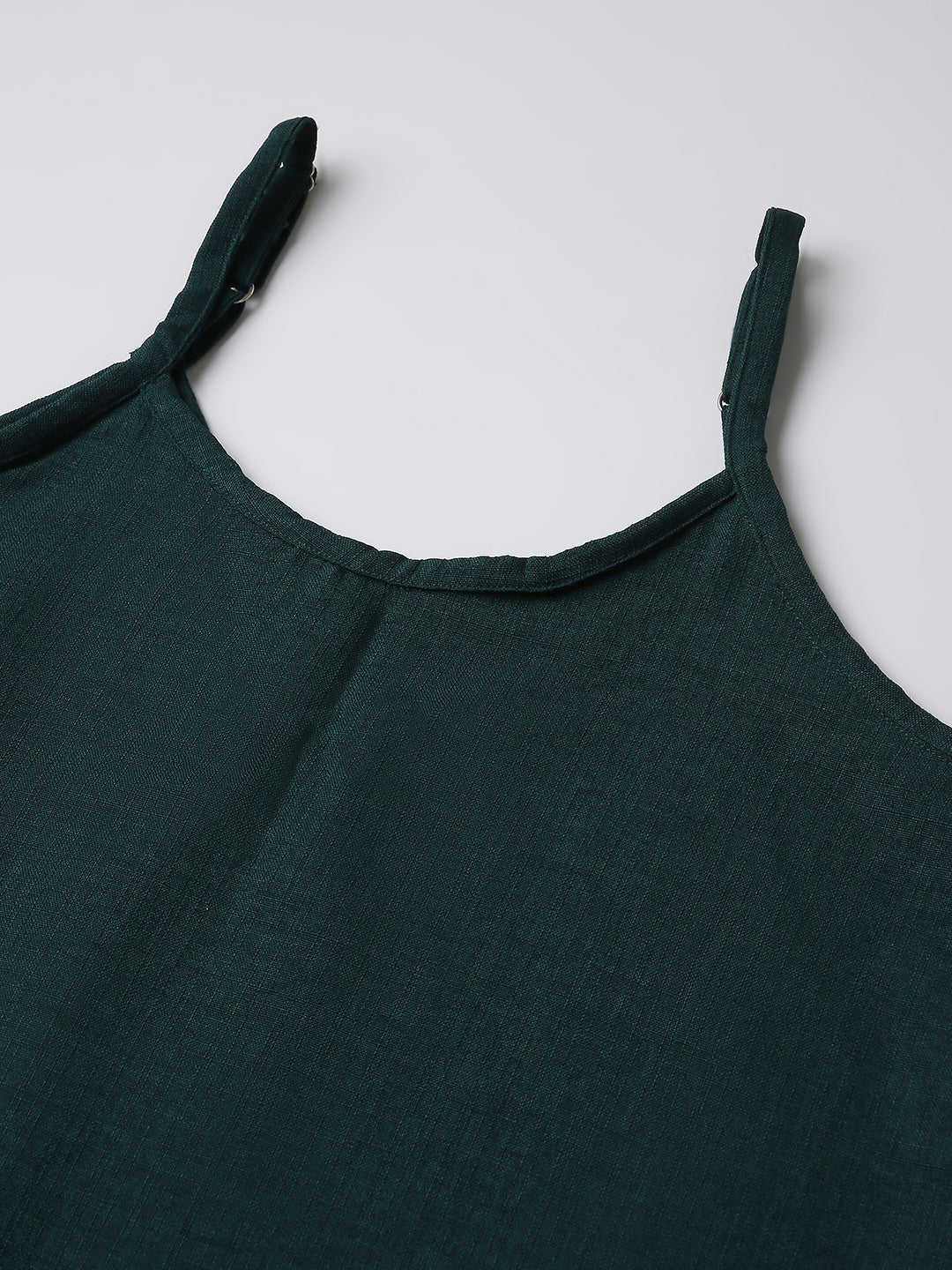 EMERALD GREEN CO-ORDSET SLEEVELESS DRESS & OVERLAY SHIRT
