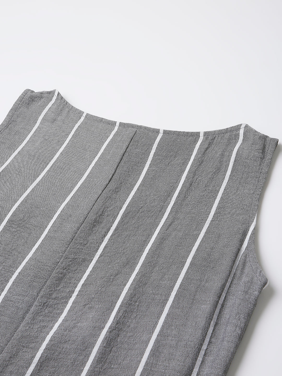 CLASSIC GRAY STRIPE JUMPSUIT