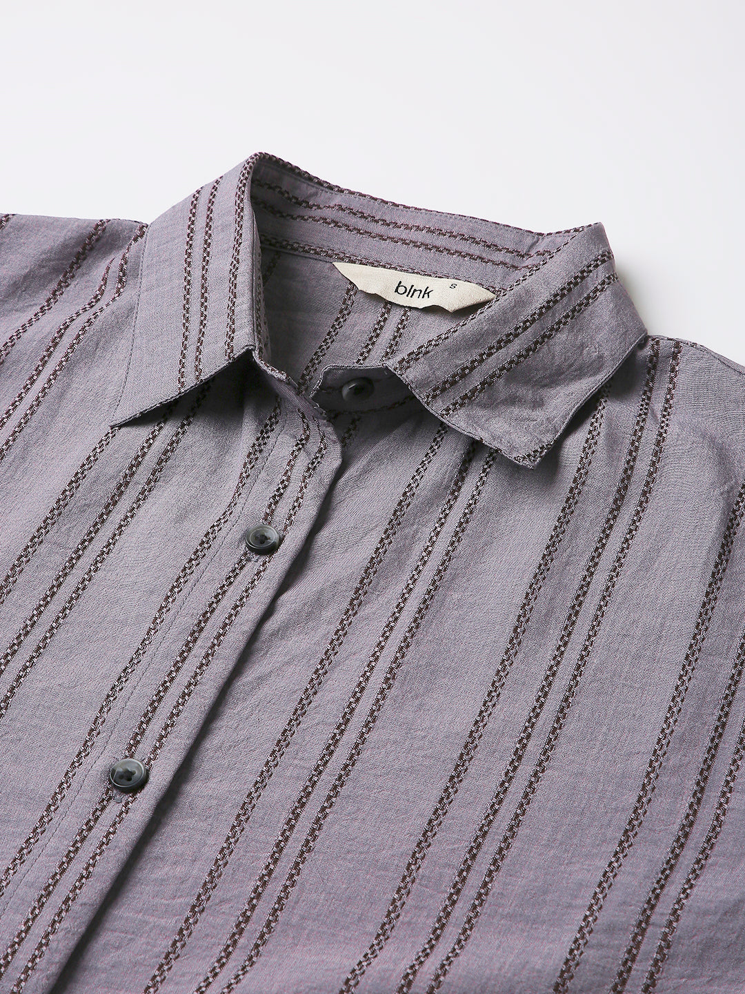 PURPLE MAUVE STRIPED SHIRT DRESS