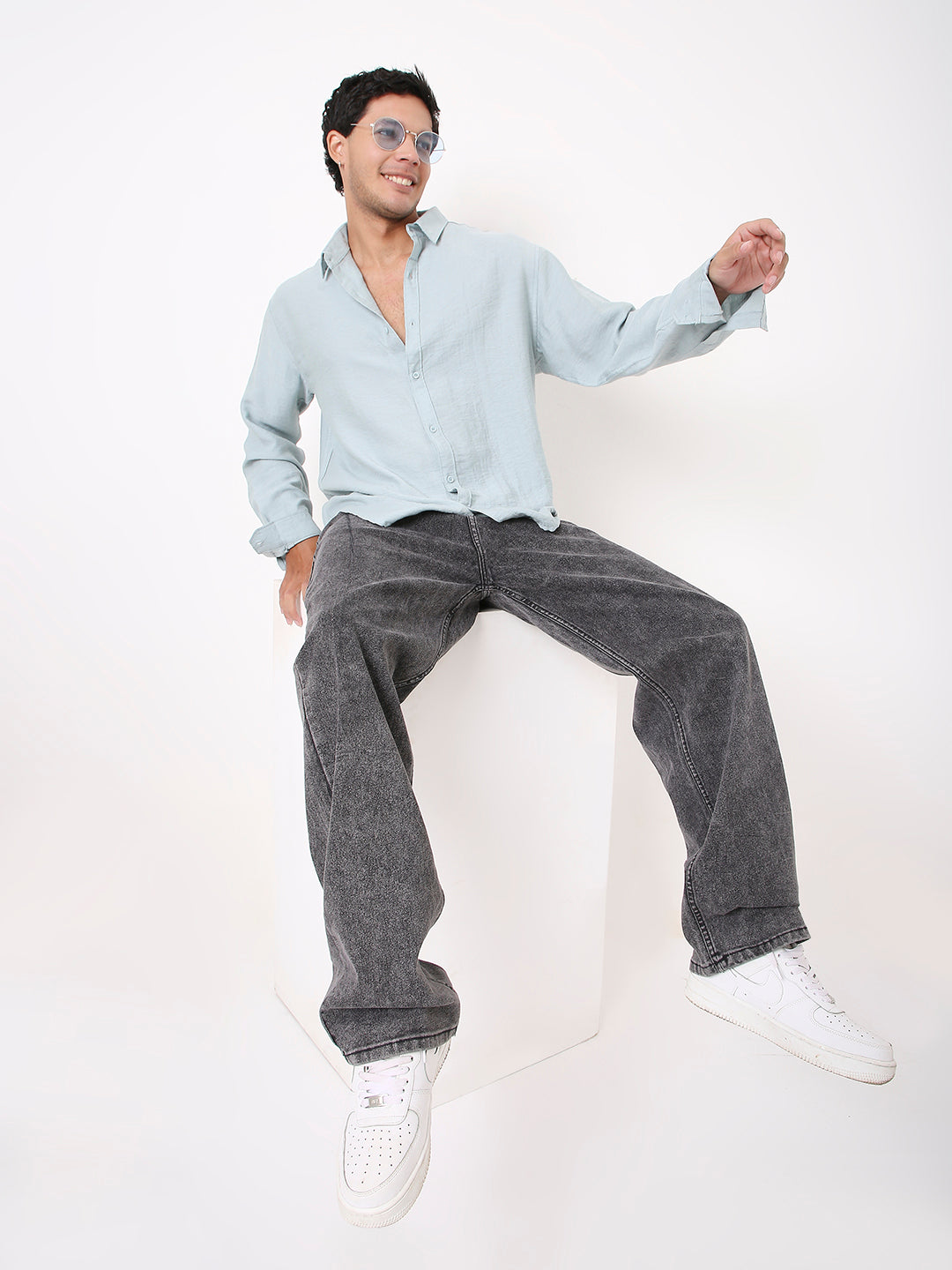 BLUE PREMIUM LINEN BLEND SHIRT