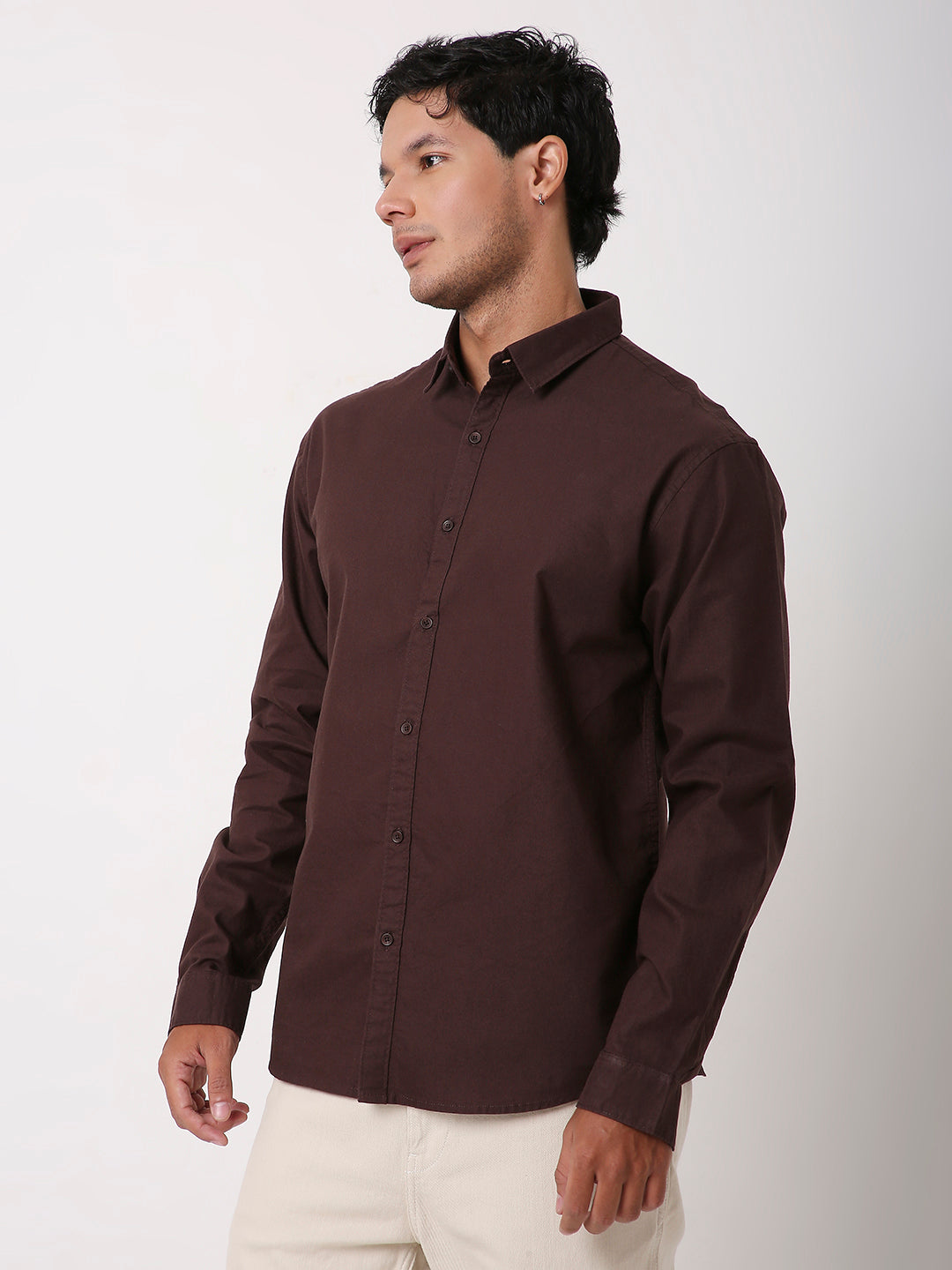 BROWN ESSENTIAL OXFORD SHIRT