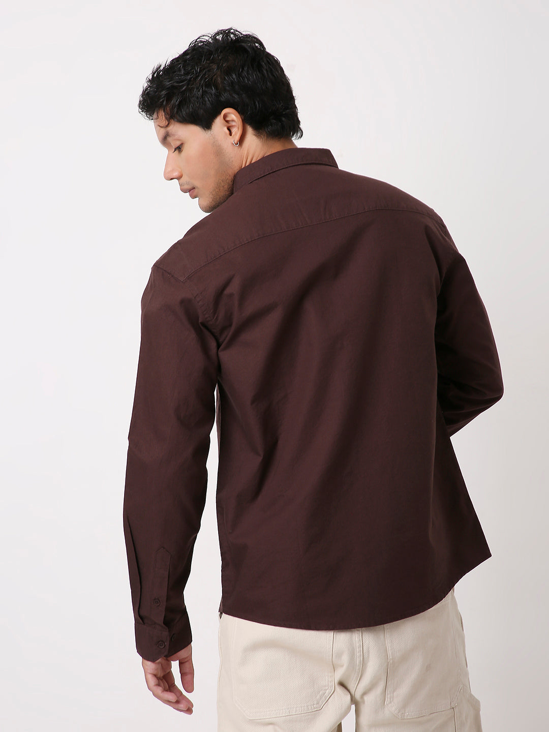 BROWN ESSENTIAL OXFORD SHIRT