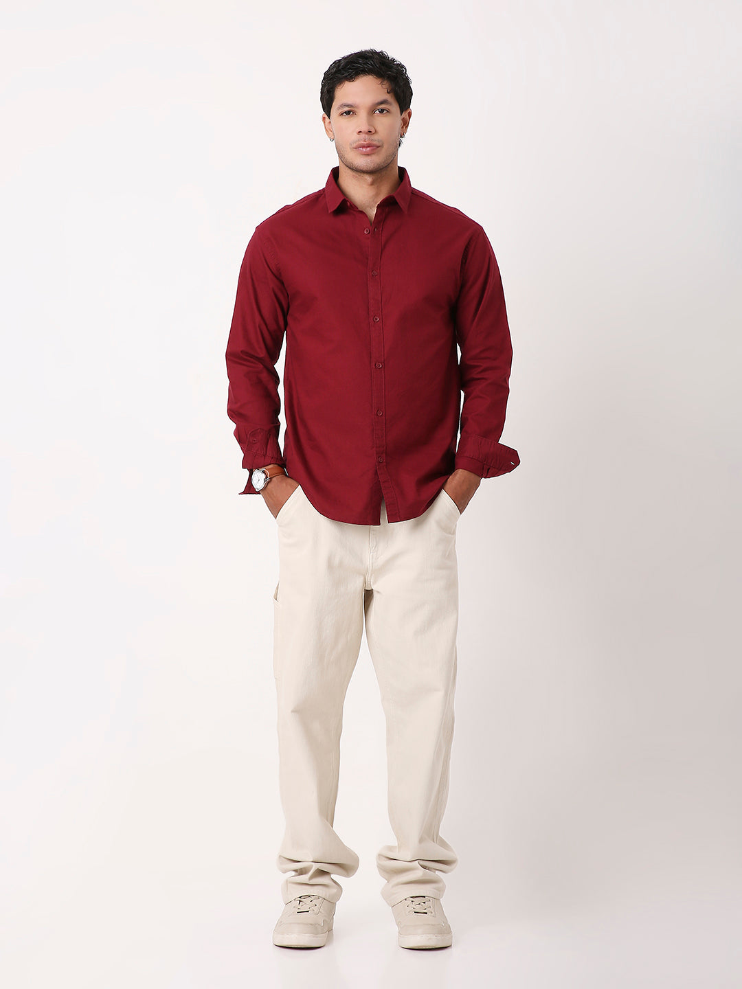 MAROON ESSENTIAL OXFORD SHIRT