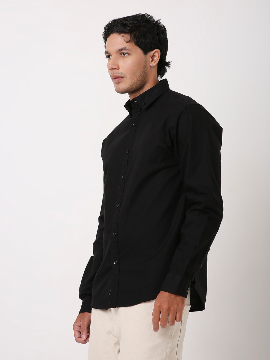 BLACK SIGNATURE TWILL COTTON SHIRT