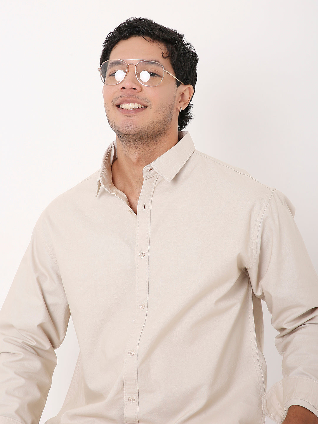 BEIGE ESSENTIAL OXFORD SHIRT