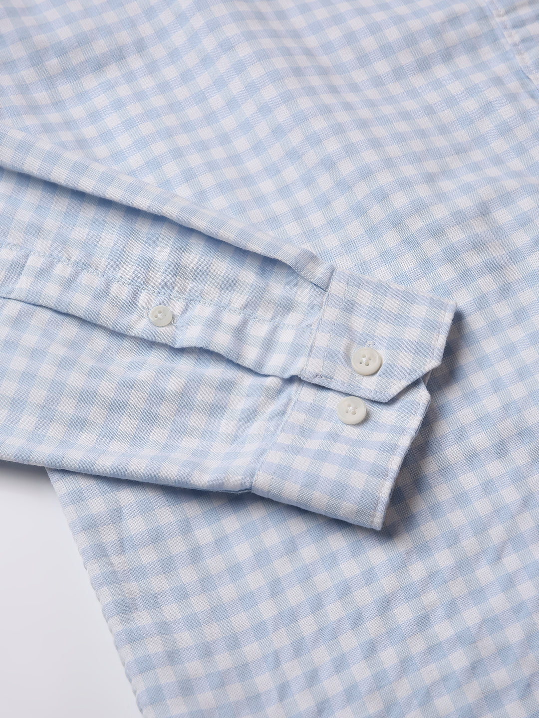 BLUE OXFORD GINGHAM COTTON SHIRT