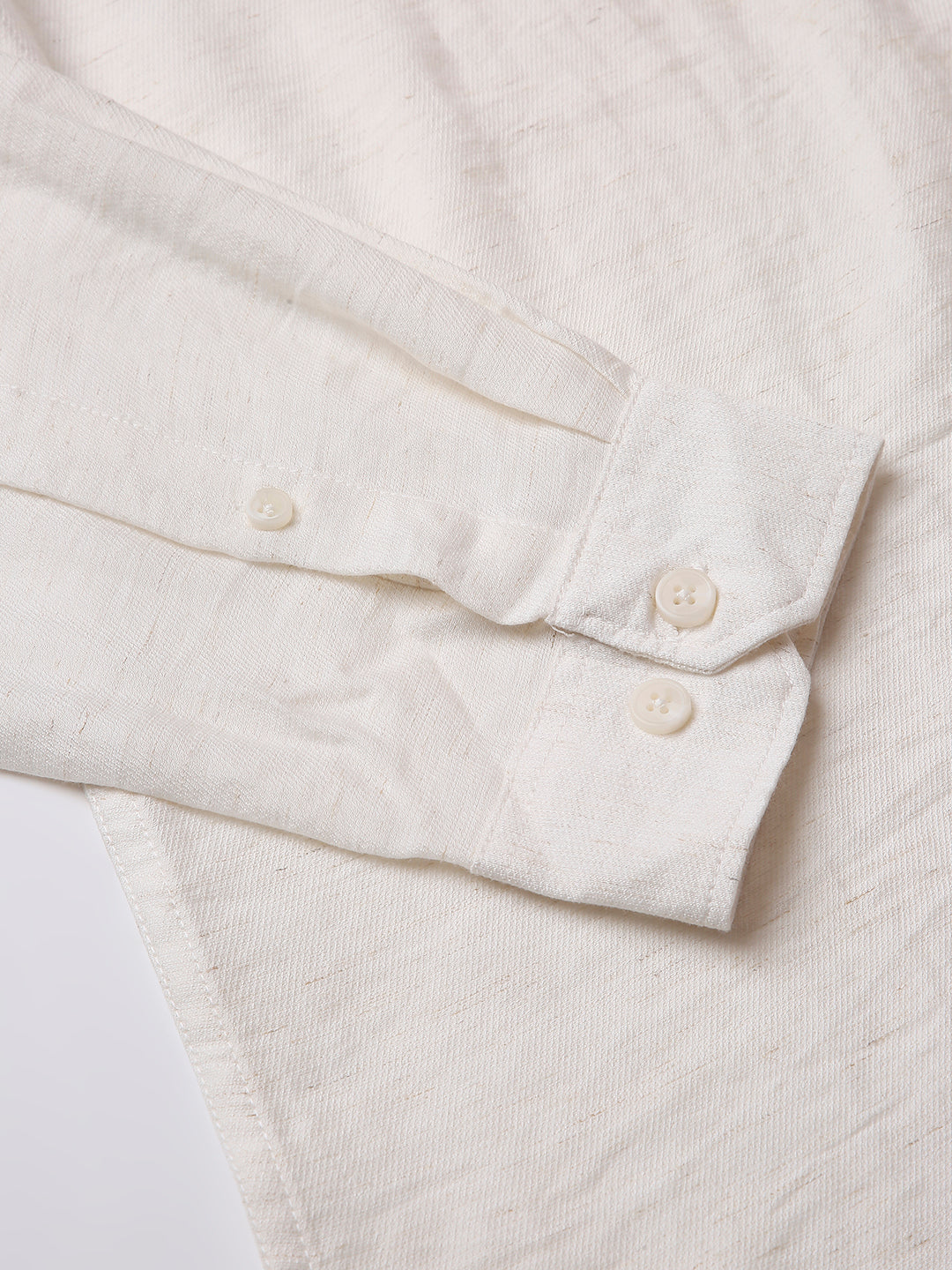 NATURAL WHITE PREMIUM LINEN BLEND SHIRT