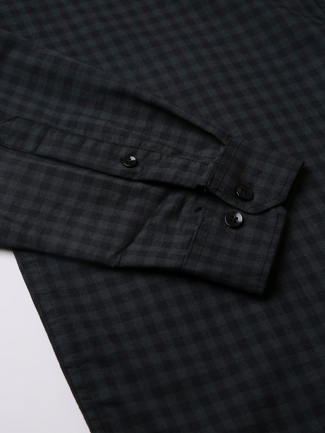 DARK GREEN OXFORD GINGHAM COTTON SHIRT