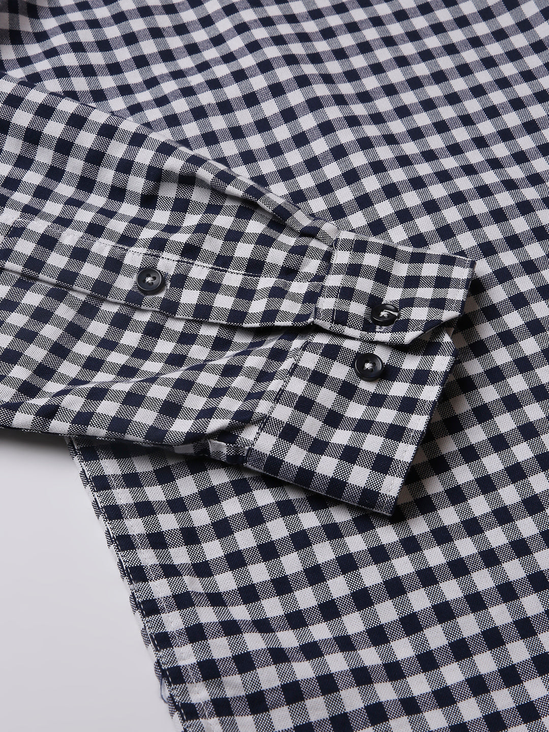 NAVY BLUE OXFORD GINGHAM COTTON SHIRT