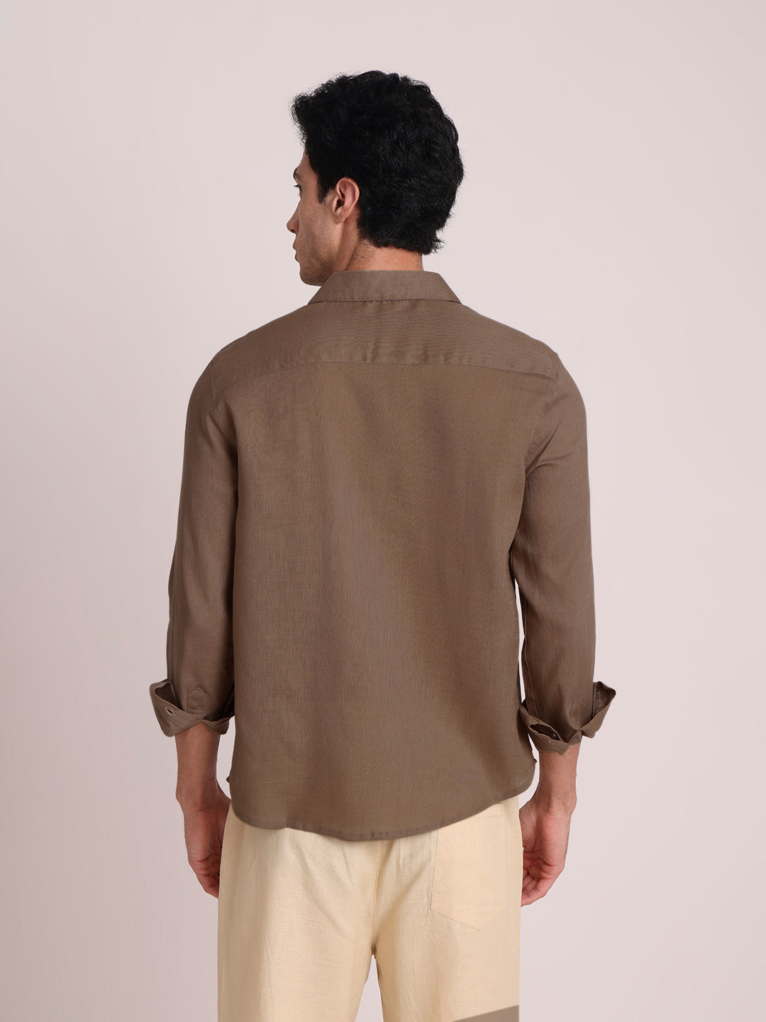 Beige Premium Linen Blend Shirt