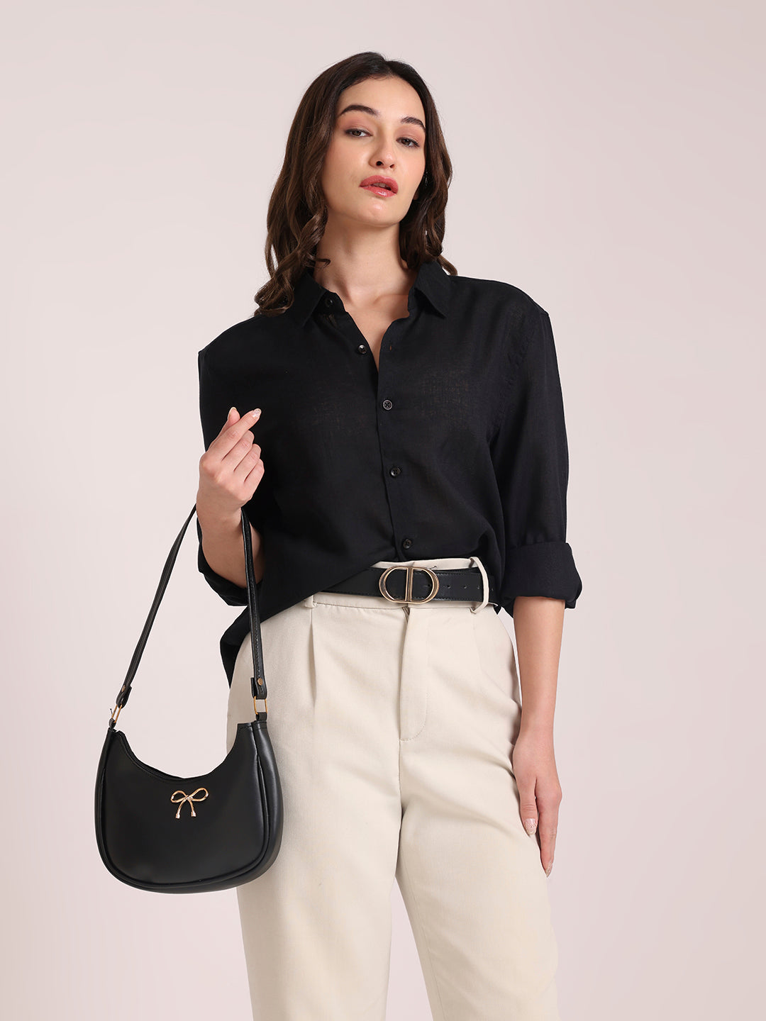 Black Premium Linen Blend Shirt