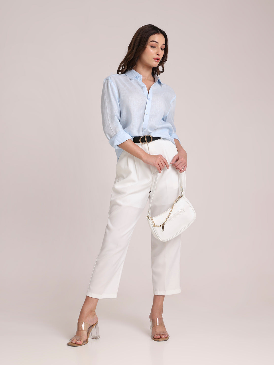 Light Blue Premium Linen Blend Shirt