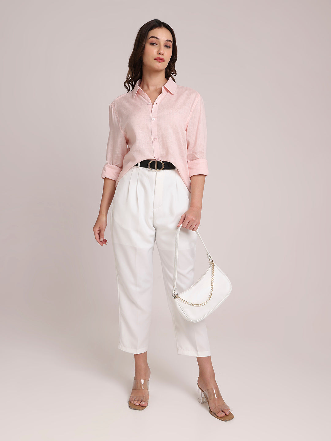 Light Pink Premium Linen Blend Shirt