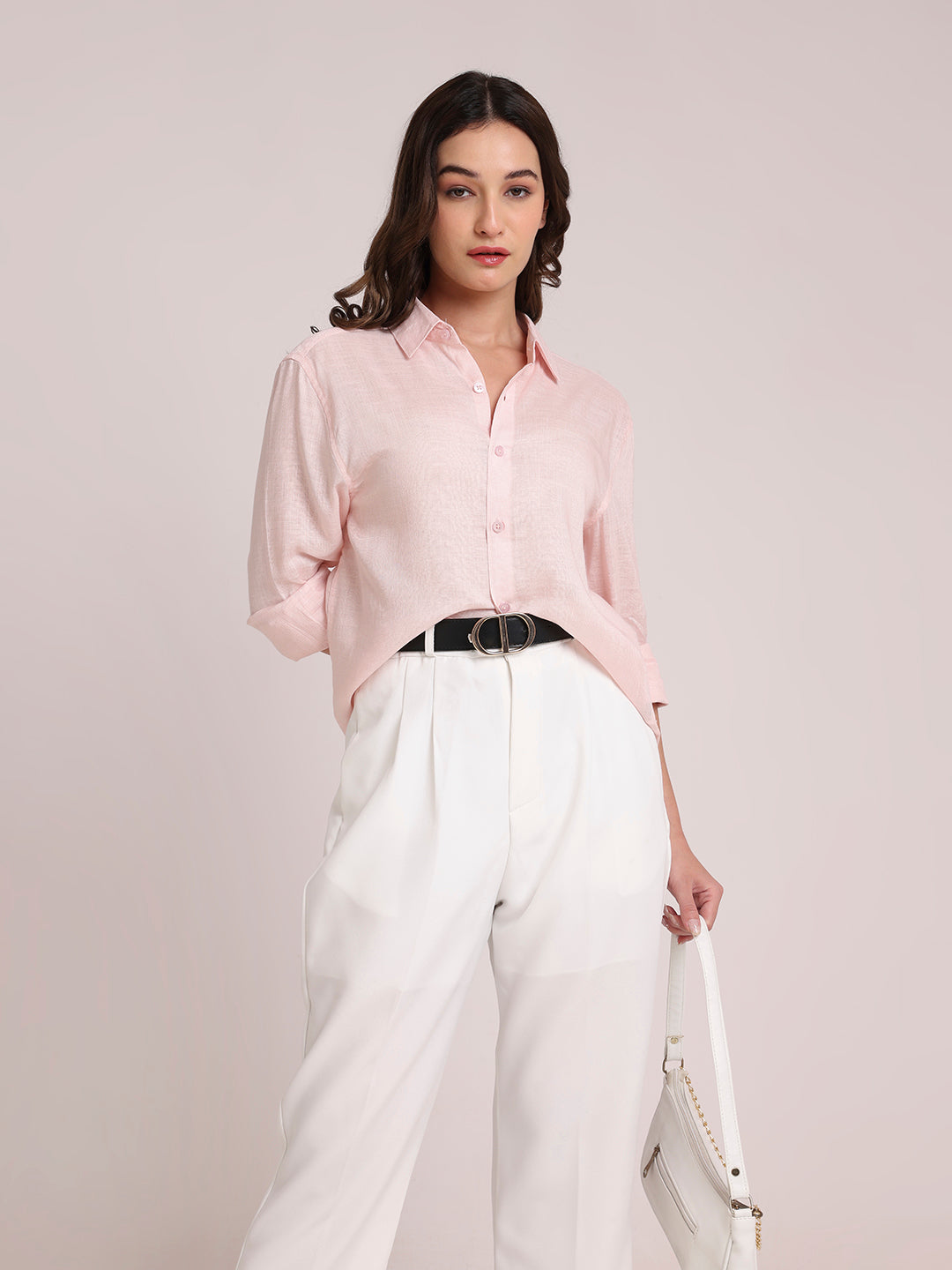 Light Pink Premium Linen Blend Shirt