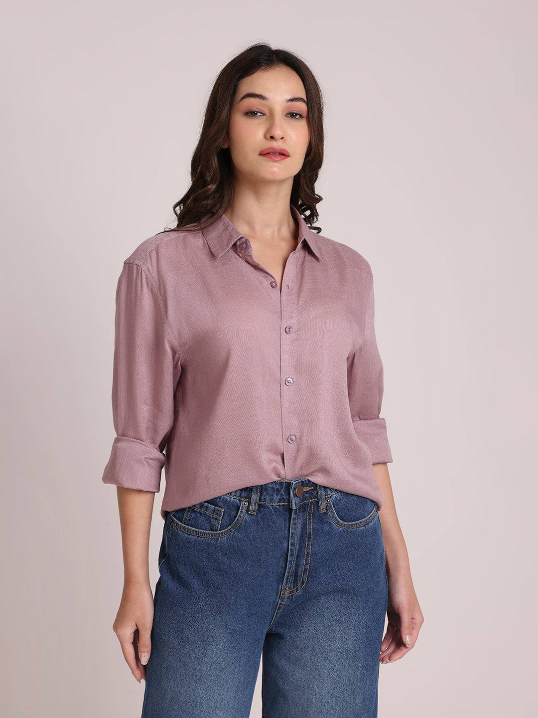Lavender Premium Linen Blend Shirt