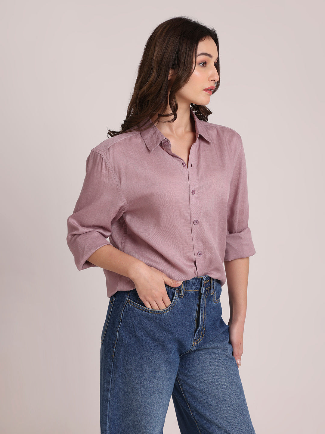 Lavender Premium Linen Blend Shirt