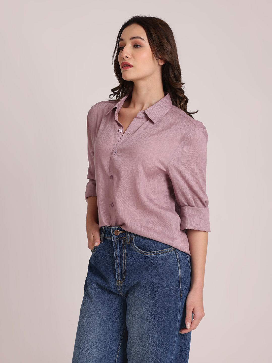 Lavender Premium Linen Blend Shirt