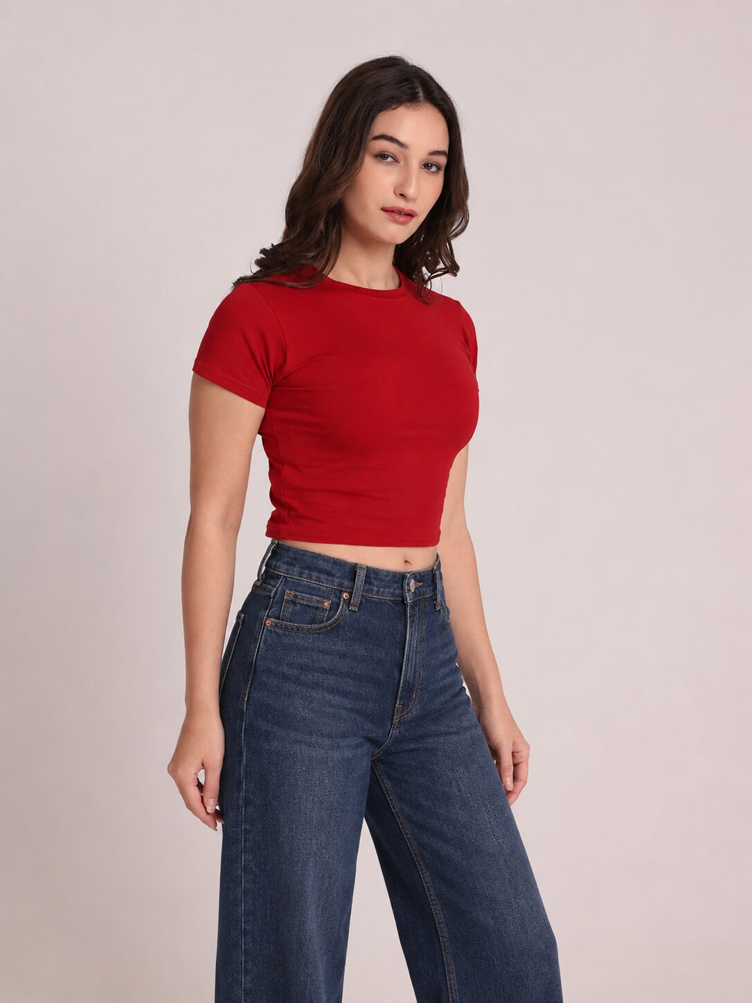 Maroon Crop Top