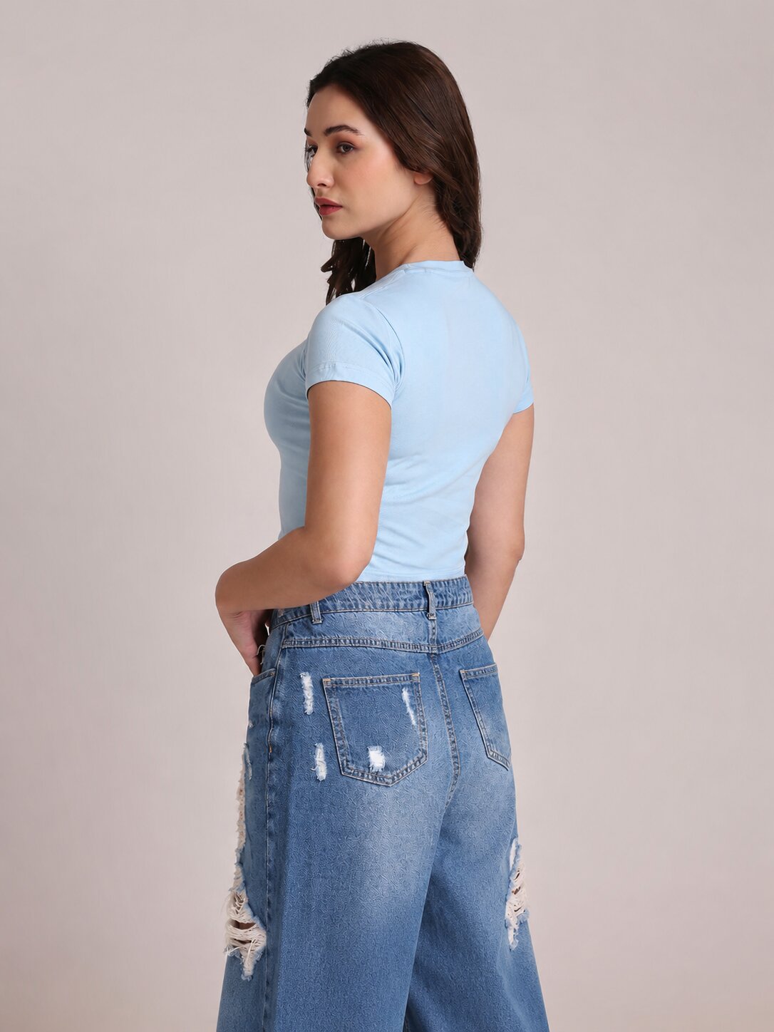 Light Blue Crop Top