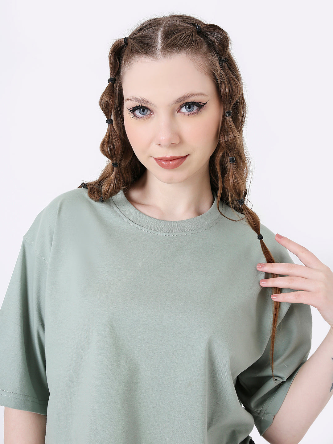 OVERSIZE CROP TOP: SAGE GREEN