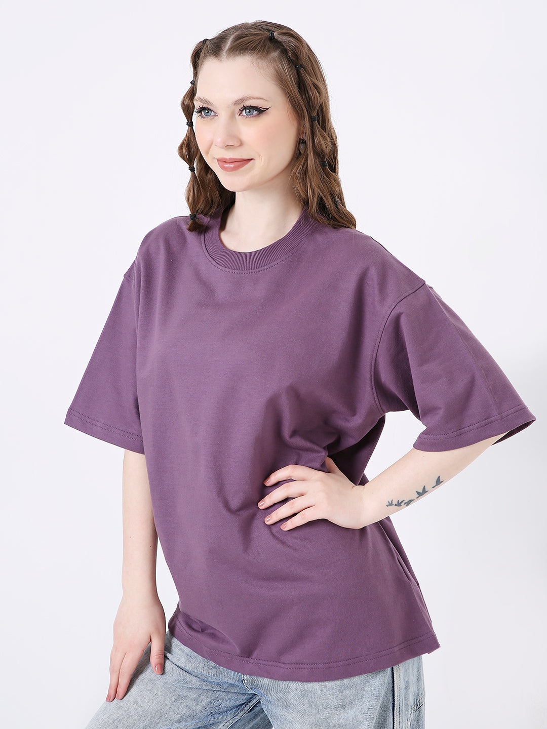 OVERSIZE GRAPE SOLID TSHIRT