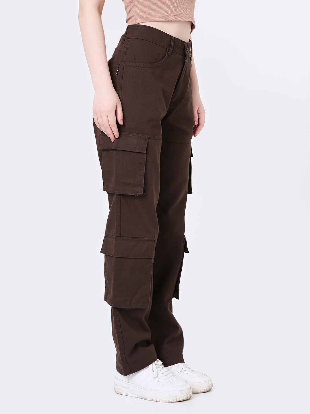 BROWN 8 POCKET CARGO PANTS
