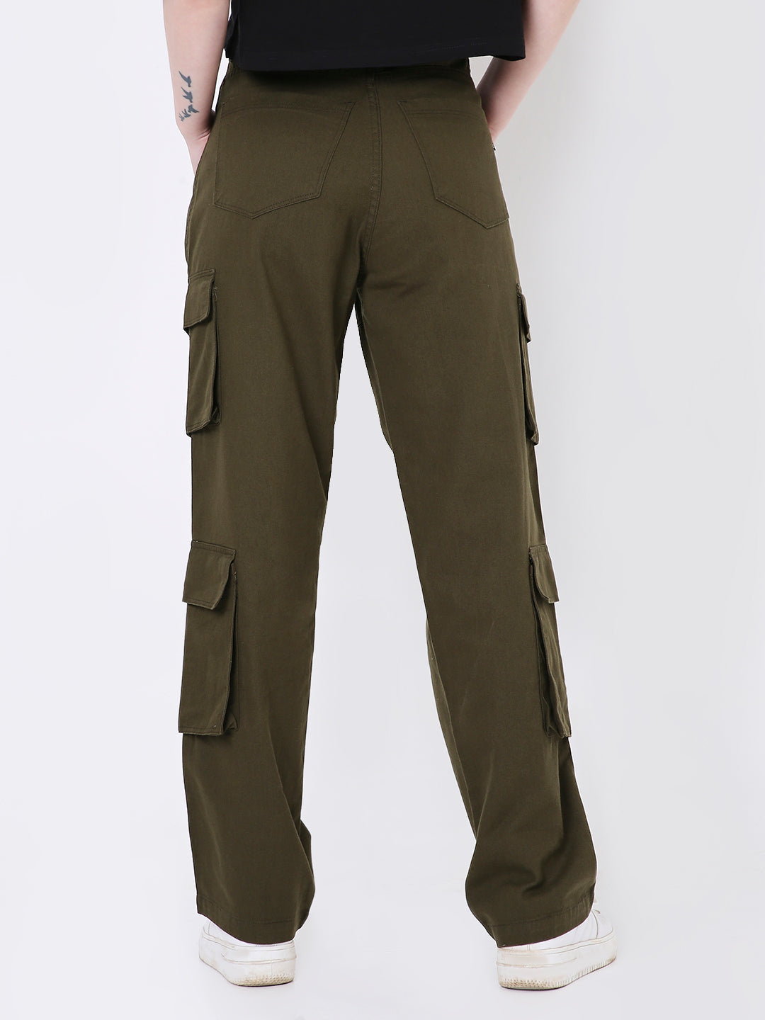 OLIVE GREEN 8 POCKET CARGO PANTS