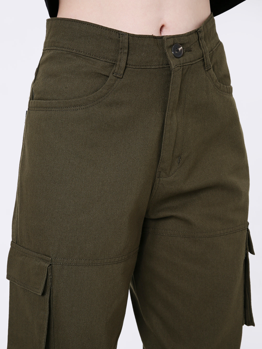 OLIVE GREEN 8 POCKET CARGO PANTS